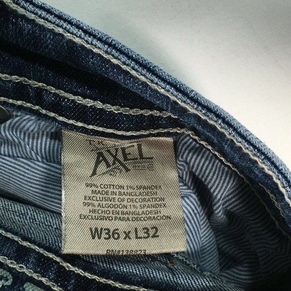 T.K. Axel Slim Bootcut Stretch Denim Jean, Men's Size 36 x 32 - Blue - Picture 4 of 10